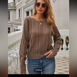 Brown bare back sweater size small (Vintage)